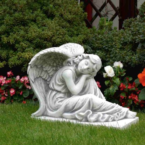 Patsas istuva enkeli 42 cm, betonia
